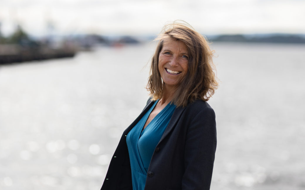 Bærekraftsjef i Hav Eiendom, Marie Indrelid Winsvold ved Oslos havn